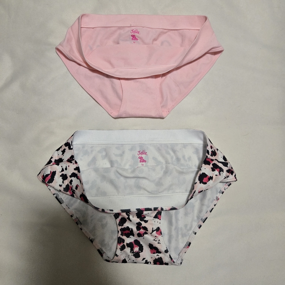 Justice Pink and Leopard Print Kids Underwear Set